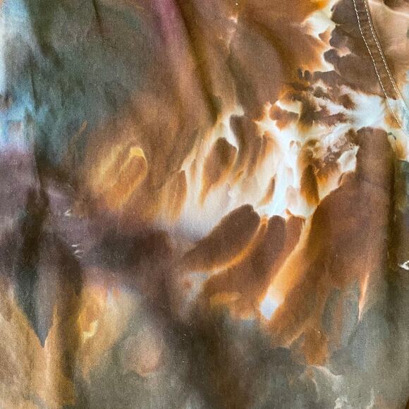 Ice Dyed Long-sleeve Button-up - Earthy Fall Winter Boho (Women's Medium) - Picture 10 of 11